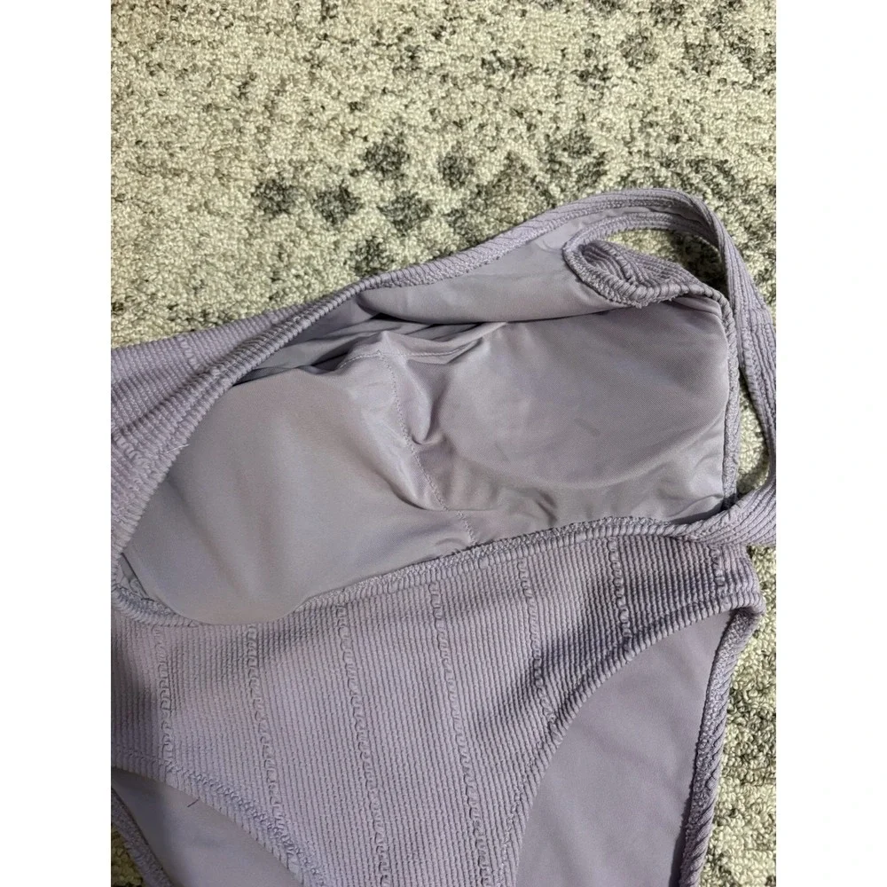 Aerie Light Purple A Symmetrical One Piece Crinkle Swimsuit Size Xs